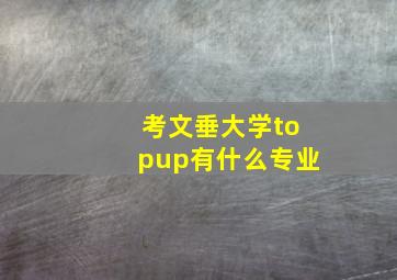 考文垂大学topup有什么专业