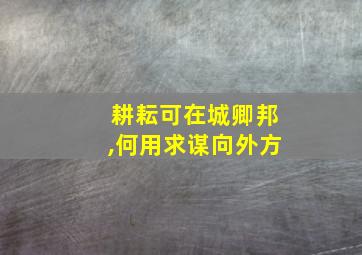 耕耘可在城卿邦,何用求谋向外方