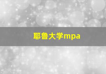 耶鲁大学mpa