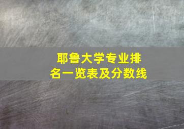 耶鲁大学专业排名一览表及分数线