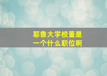 耶鲁大学校董是一个什么职位啊