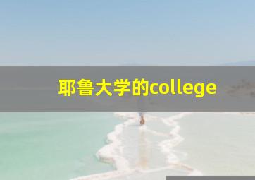 耶鲁大学的college