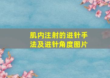 肌内注射的进针手法及进针角度图片