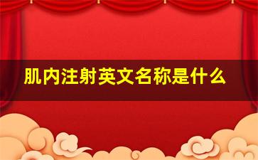 肌内注射英文名称是什么