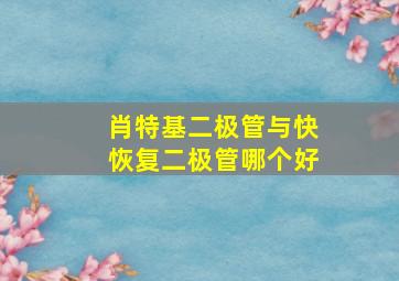 肖特基二极管与快恢复二极管哪个好