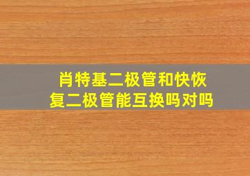 肖特基二极管和快恢复二极管能互换吗对吗