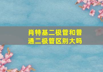 肖特基二极管和普通二极管区别大吗