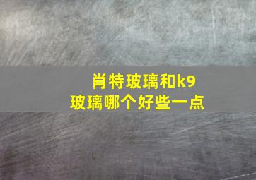 肖特玻璃和k9玻璃哪个好些一点