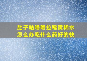 肚子咕噜噜拉稀黄稀水怎么办吃什么药好的快