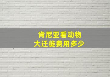 肯尼亚看动物大迁徙费用多少