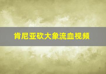 肯尼亚砍大象流血视频