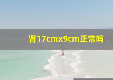 肾17cmx9cm正常吗