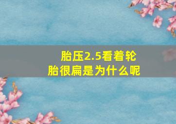 胎压2.5看着轮胎很扁是为什么呢