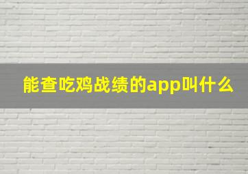 能查吃鸡战绩的app叫什么