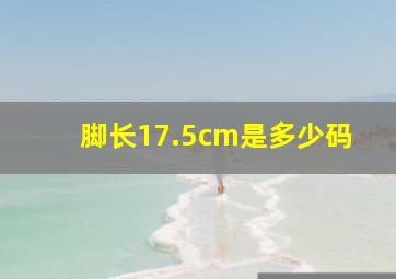 脚长17.5cm是多少码