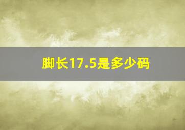 脚长17.5是多少码