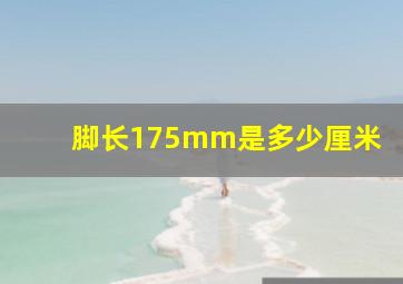 脚长175mm是多少厘米