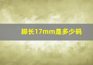 脚长17mm是多少码