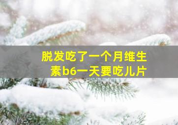 脱发吃了一个月维生素b6一天要吃儿片