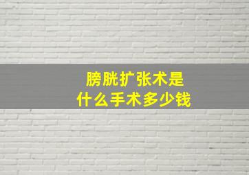 膀胱扩张术是什么手术多少钱