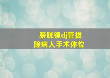 膀胱镜dj管拔除病人手术体位