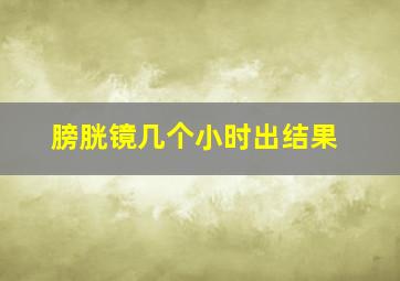 膀胱镜几个小时出结果