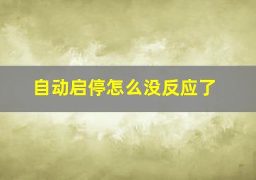 自动启停怎么没反应了