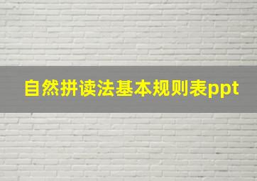 自然拼读法基本规则表ppt