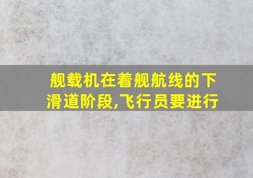 舰载机在着舰航线的下滑道阶段,飞行员要进行