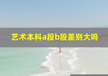 艺术本科a段b段差别大吗