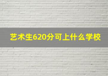 艺术生620分可上什么学校