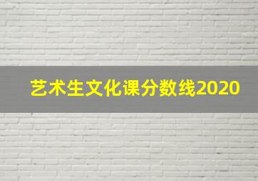 艺术生文化课分数线2020