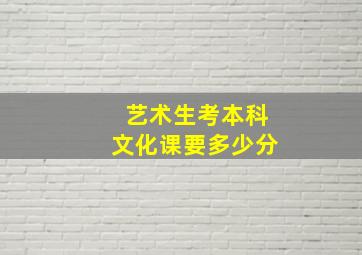 艺术生考本科文化课要多少分