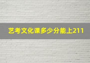 艺考文化课多少分能上211