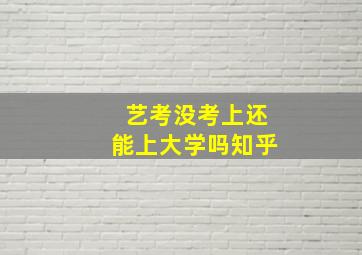 艺考没考上还能上大学吗知乎