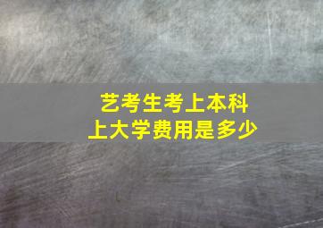 艺考生考上本科上大学费用是多少