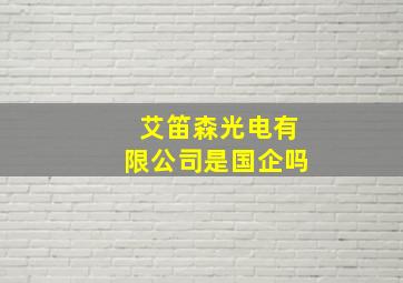 艾笛森光电有限公司是国企吗