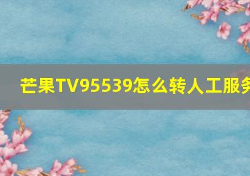 芒果TV95539怎么转人工服务