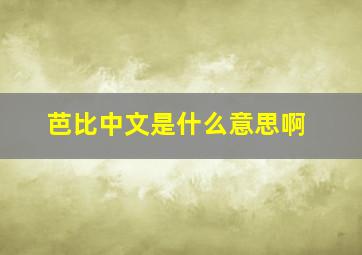 芭比中文是什么意思啊