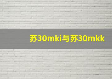 苏30mki与苏30mkk