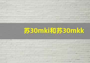 苏30mki和苏30mkk