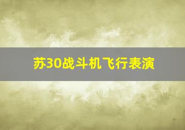 苏30战斗机飞行表演