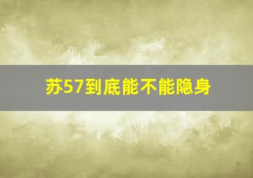 苏57到底能不能隐身