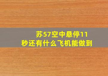 苏57空中悬停11秒还有什么飞机能做到