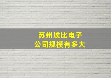 苏州埃比电子公司规模有多大