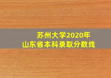 苏州大学2020年山东省本科录取分数线