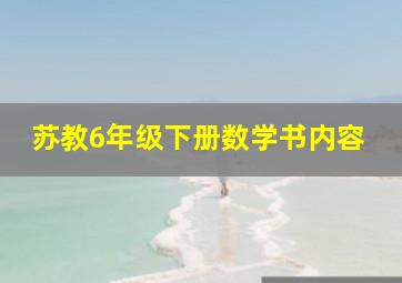 苏教6年级下册数学书内容