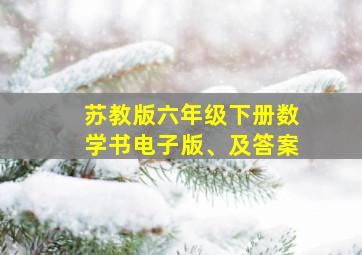 苏教版六年级下册数学书电子版、及答案