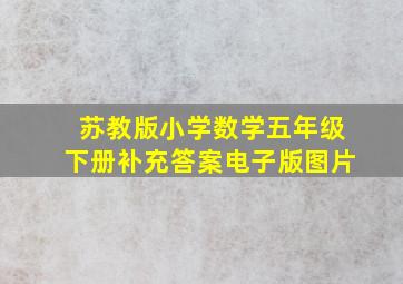 苏教版小学数学五年级下册补充答案电子版图片