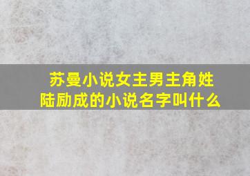 苏曼小说女主男主角姓陆励成的小说名字叫什么